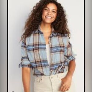 Old navy - Color Light Blue Plaid button down shirt